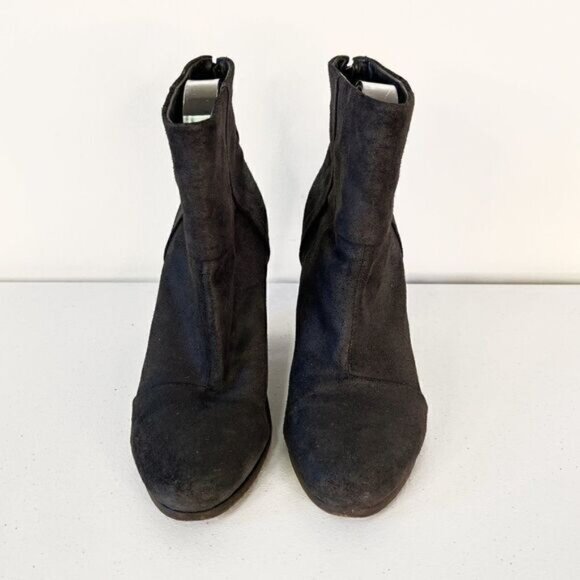 Rag & Bone Classic bury Black Suede Stacked Heel Ankle Boots - Picture 3 of 6